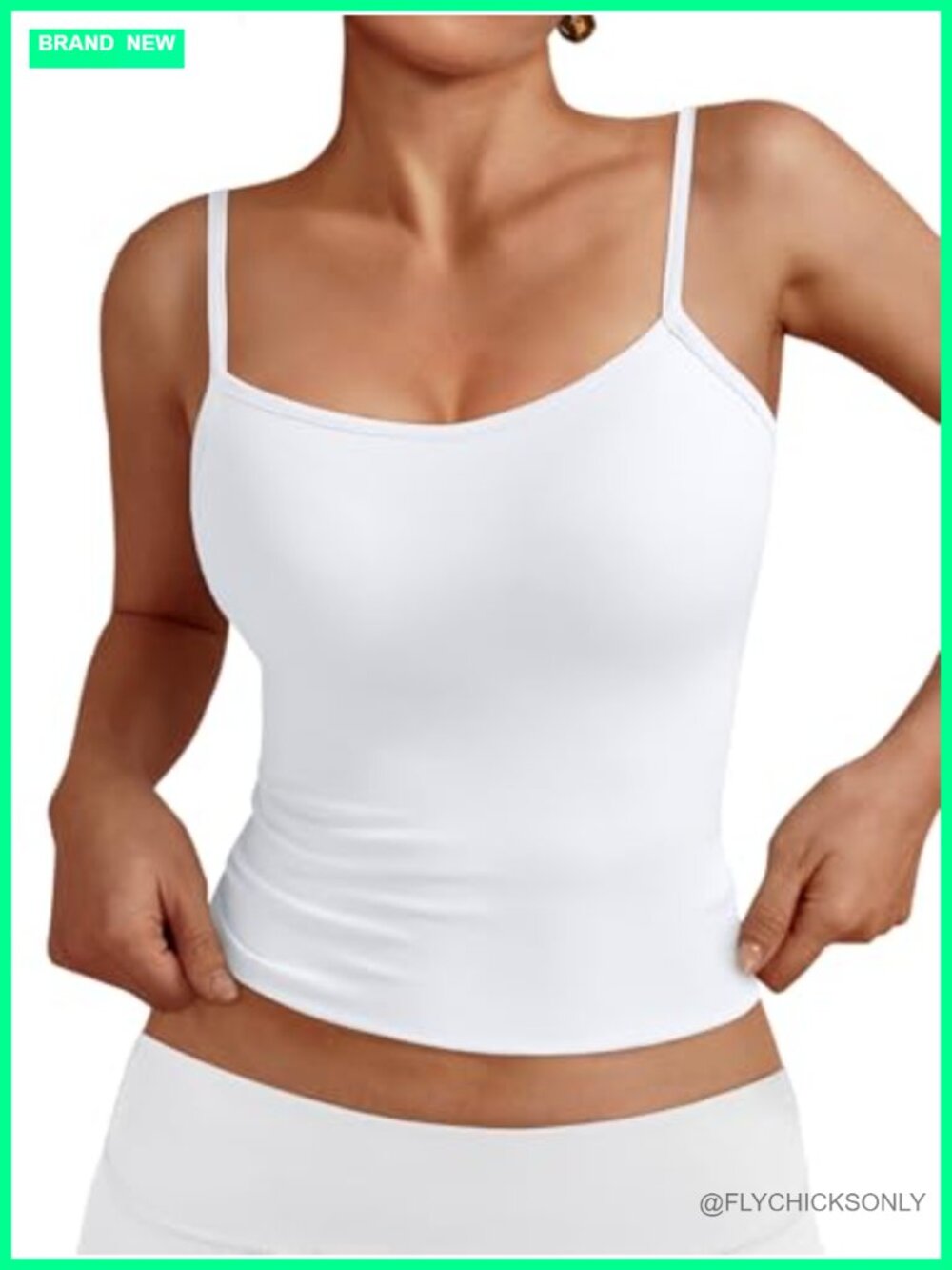 Adjustable Spaghetti Strap Square Neck Tank Top Sleeveless